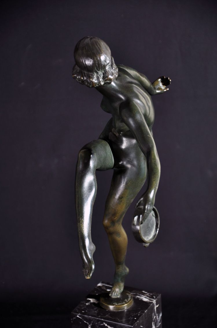 Pierre Laurel bronze titled Dancer with a Tambourine, early 20th century
