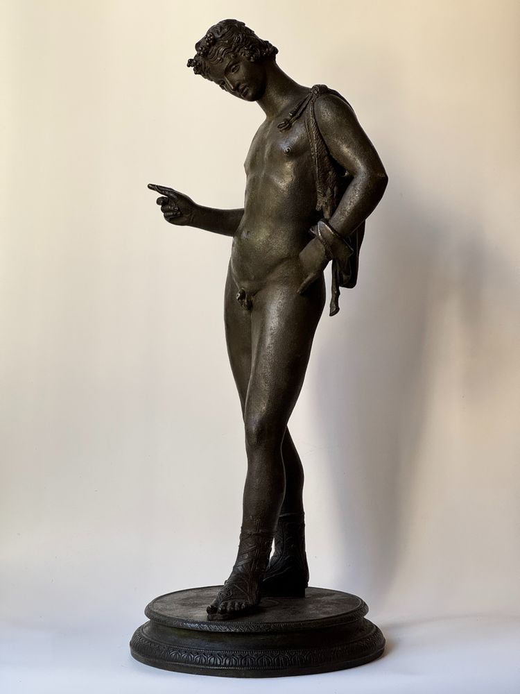 Narciso di Pompei, scultura in bronzo del "Grand Tour" H 63 cm