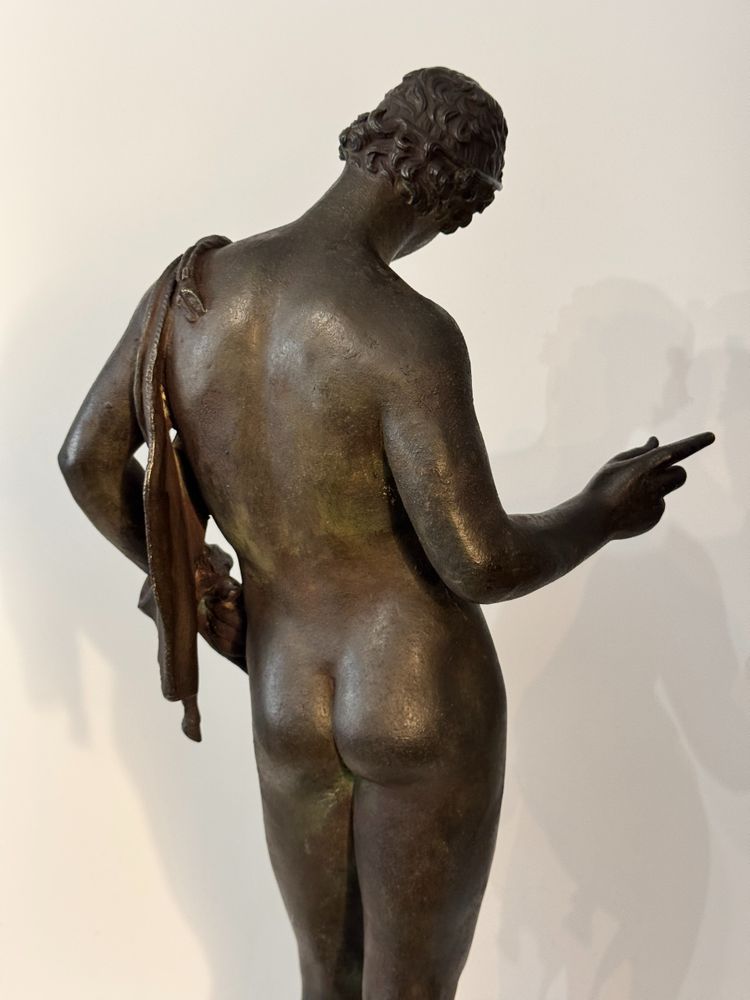 Narciso di Pompei, scultura in bronzo del "Grand Tour" H 63 cm