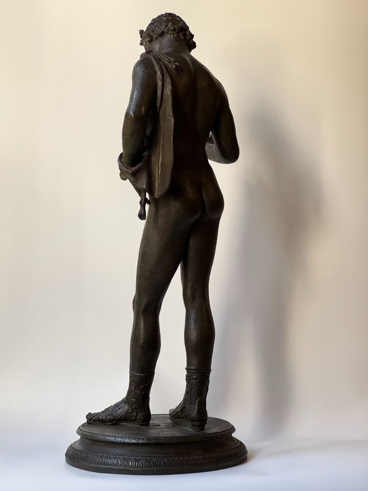 Narciso di Pompei, scultura in bronzo del "Grand Tour" H 63 cm