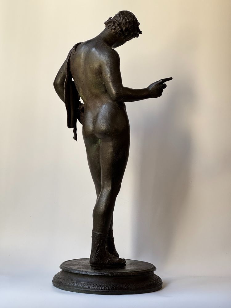 Narciso di Pompei, scultura in bronzo del "Grand Tour" H 63 cm