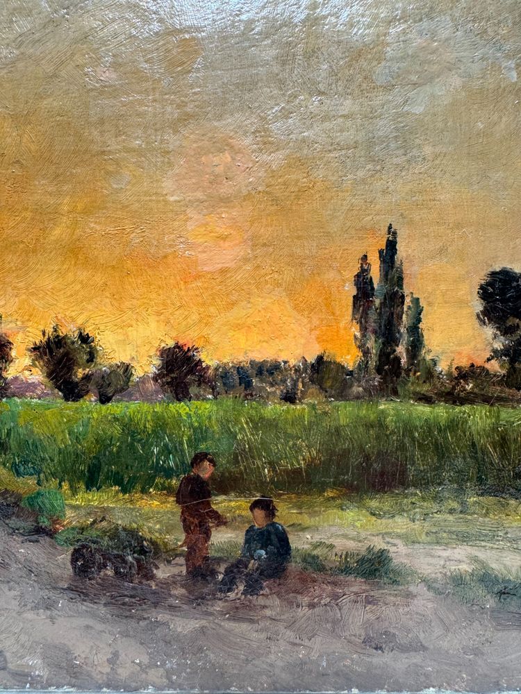 Arthur Perdreau (xix-xx) - Jeux d'Enfants à La Campagne, Circa 1900