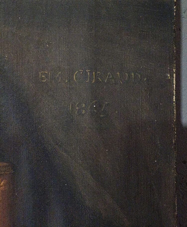 Porträt von Pierre Le Breton. Großes Öl auf Leinwand, signiert EM. GIRAUD