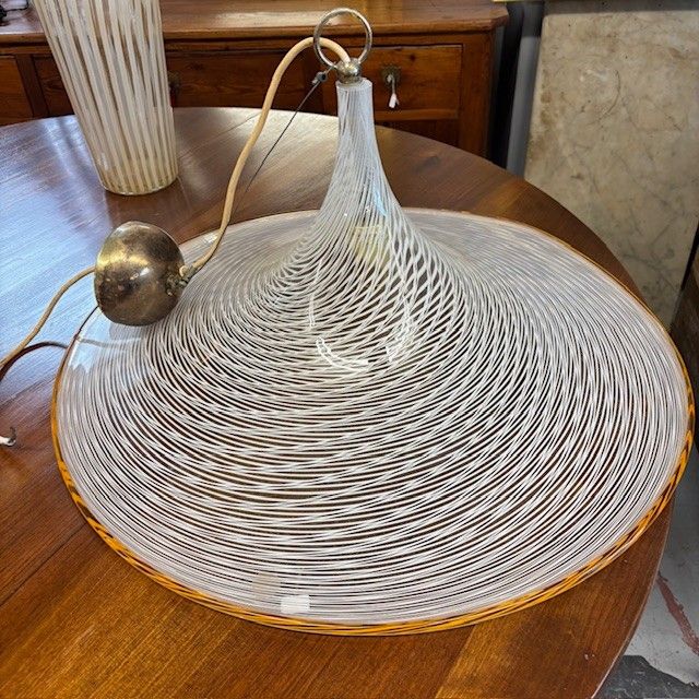 Large Murano Chandelier, 70s, Venini Witch Hat diameter 62 h 70 total