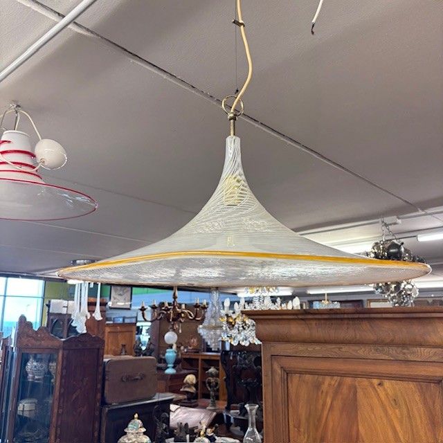 Large Murano Chandelier, 70s, Venini Witch Hat diameter 62 h 70 total