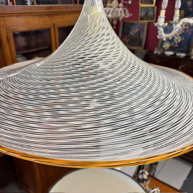 Large Murano Chandelier, 70s, Venini Witch Hat diameter 62 h 70 total