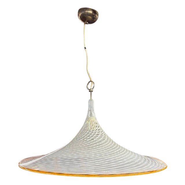 Large Murano Chandelier, 70s, Venini Witch Hat diameter 62 h 70 total