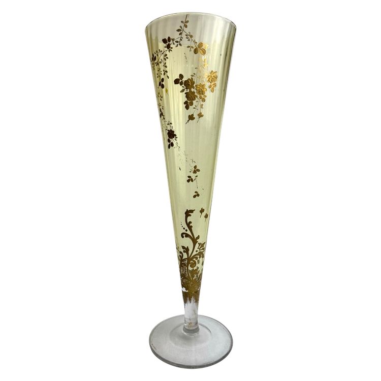 Baccarat - Conical Vase with Flower Branches Decor