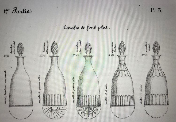 Decanter per vino in cristallo tagliato Baccarat o Le Creusot - XIX secolo circa 1840
