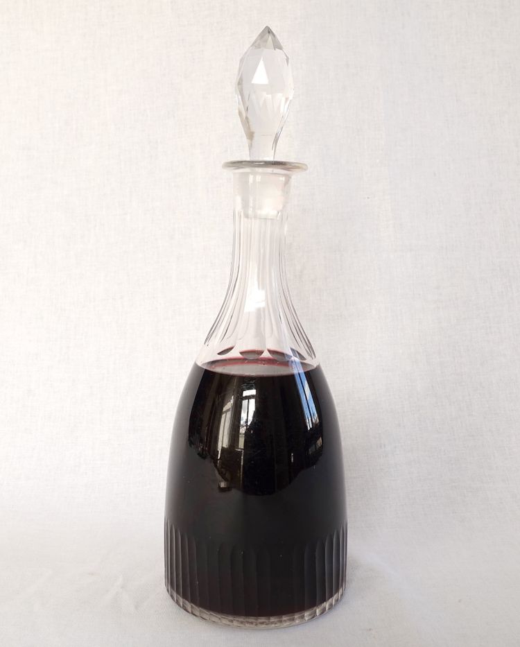 Decanter per vino in cristallo tagliato Baccarat o Le Creusot - XIX secolo circa 1840