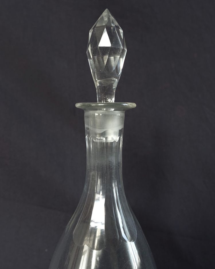 Decanter per vino in cristallo tagliato Baccarat o Le Creusot - XIX secolo circa 1840
