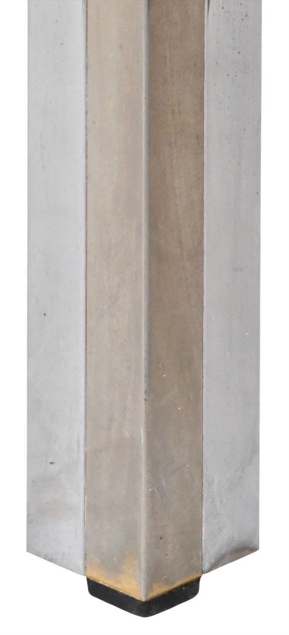 Rectangular console table in brushed steel. Guy Lefèvre for Maison Jansen