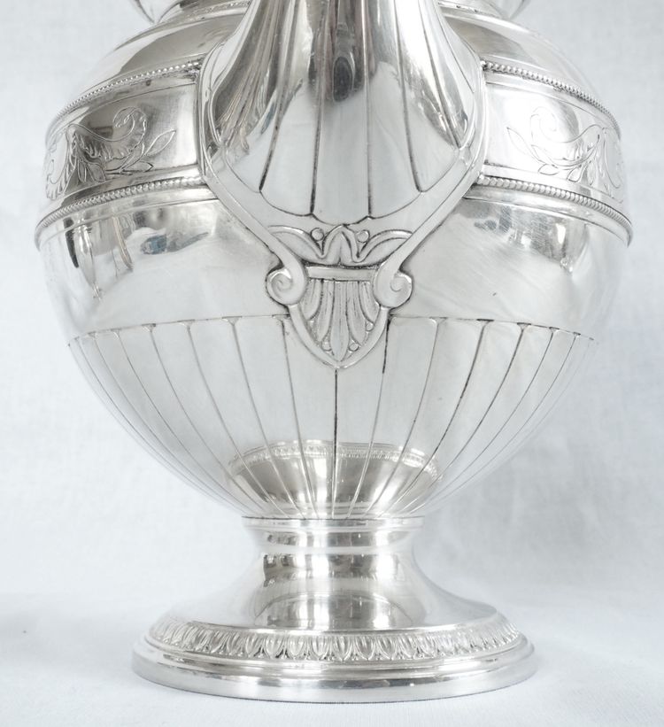 Lapparra: Empire style solid silver teapot - Minerva hallmark - 664g