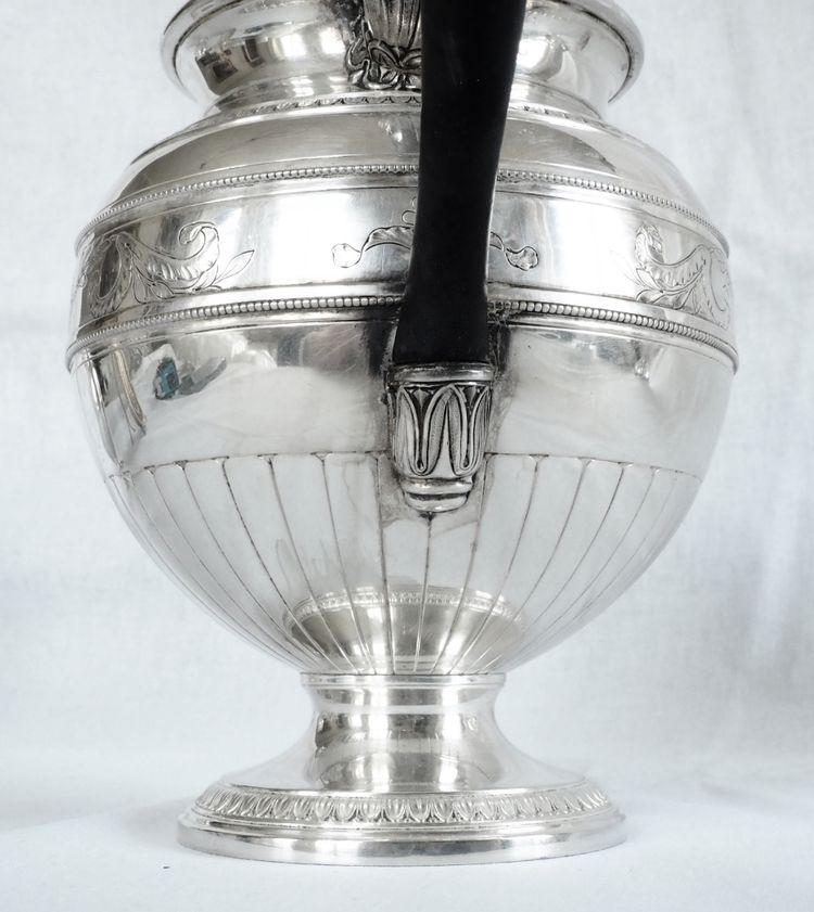 Lapparra: Empire style solid silver teapot - Minerva hallmark - 664g