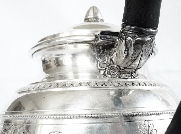 Lapparra: Empire style solid silver teapot - Minerva hallmark - 664g