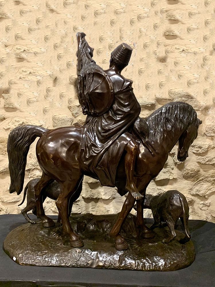 Bronzo orientalista di grandi dimensioni 97x90 cm, inizio XX secolo, M. Arthur WAAGEN 1833/1898