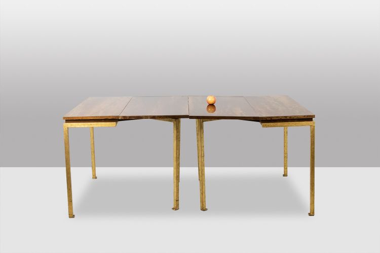 Maison Jansen. Pair of gilded iron console tables. Circa 1970. LS63551756U