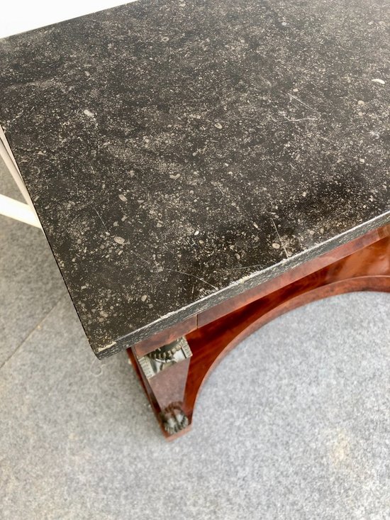 Console En Acajou Et Marbre « retour D’Égypte ». Empire, XIXe Siècle