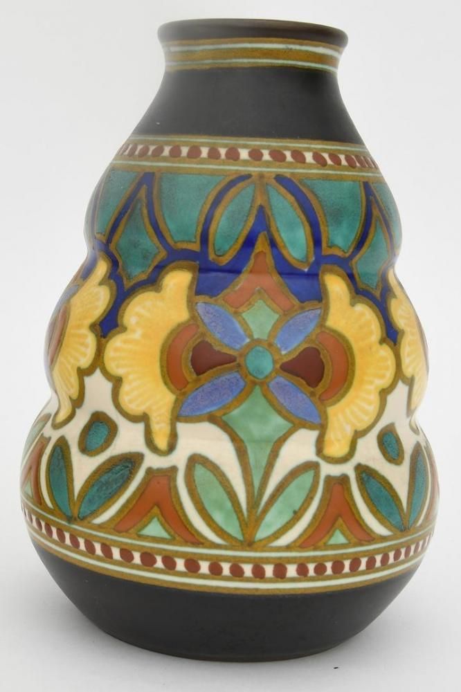 Pair of Gouda vases