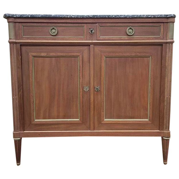 Louis XVI a buffet a basso stile in mogano e marmo