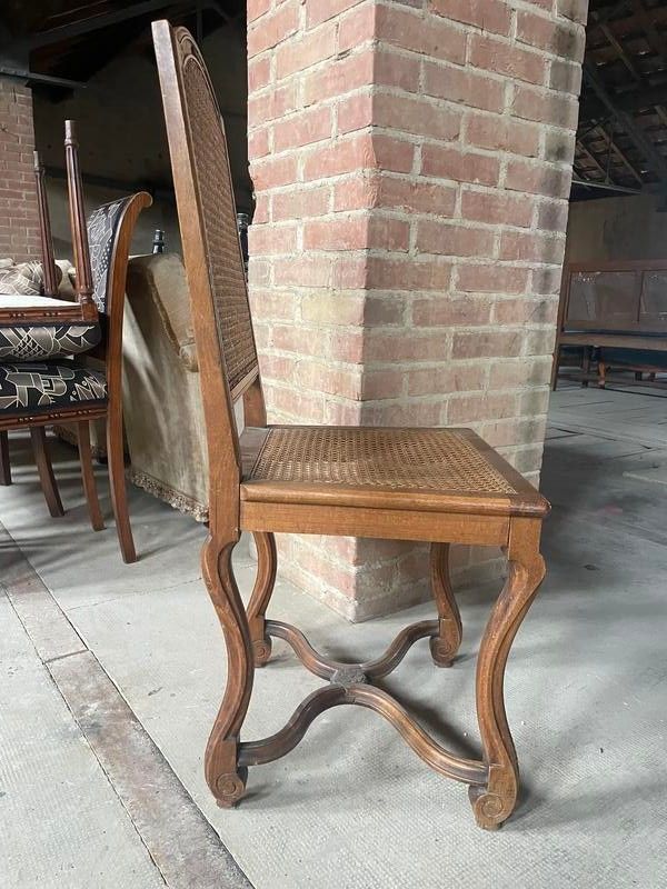 Suite of 6 Louis XIV style chairs in cannia
