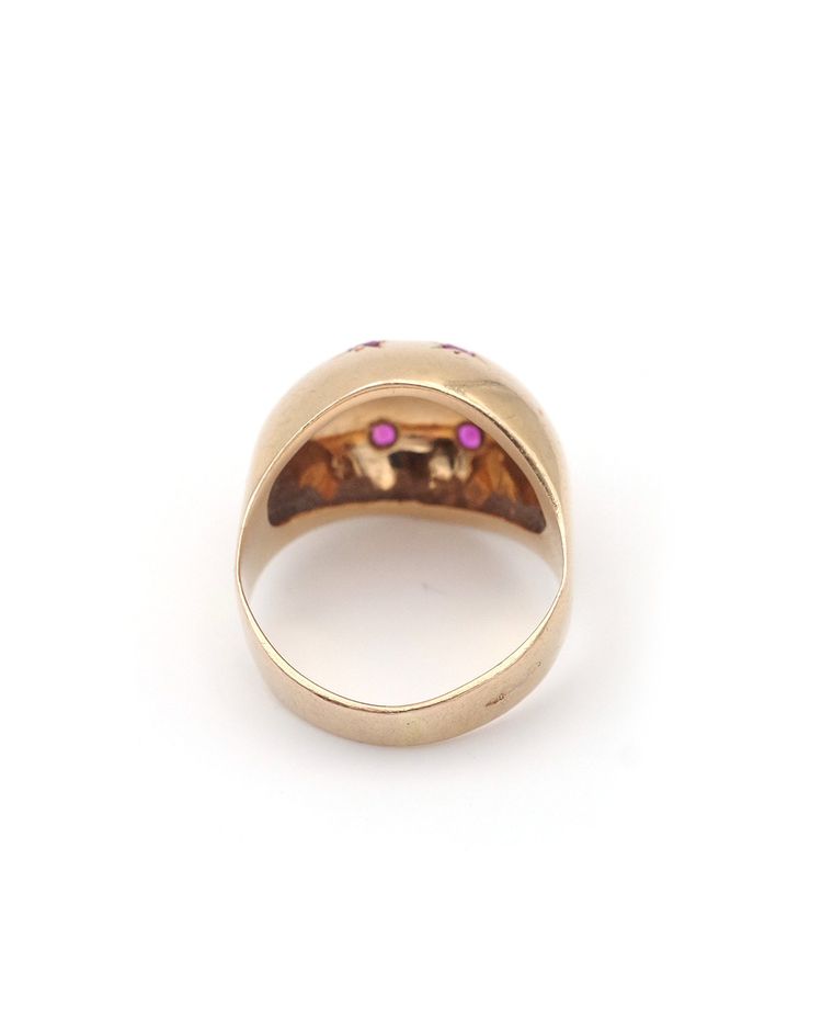 Anello a forma di sfera con costellazione in oro 18k e rubino, incastonatura a stella, rubini sintetici, anello da cocktail