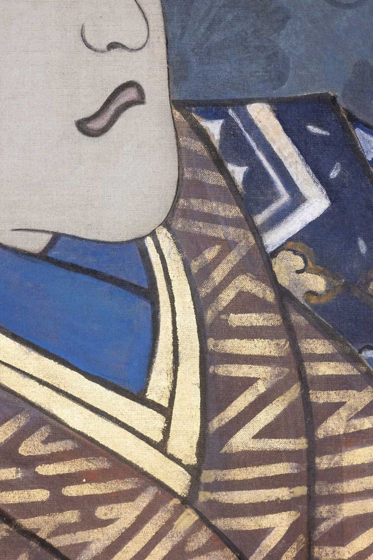 Toile peinte représentant un samouraï japonais. Contemporain. LS6341678U