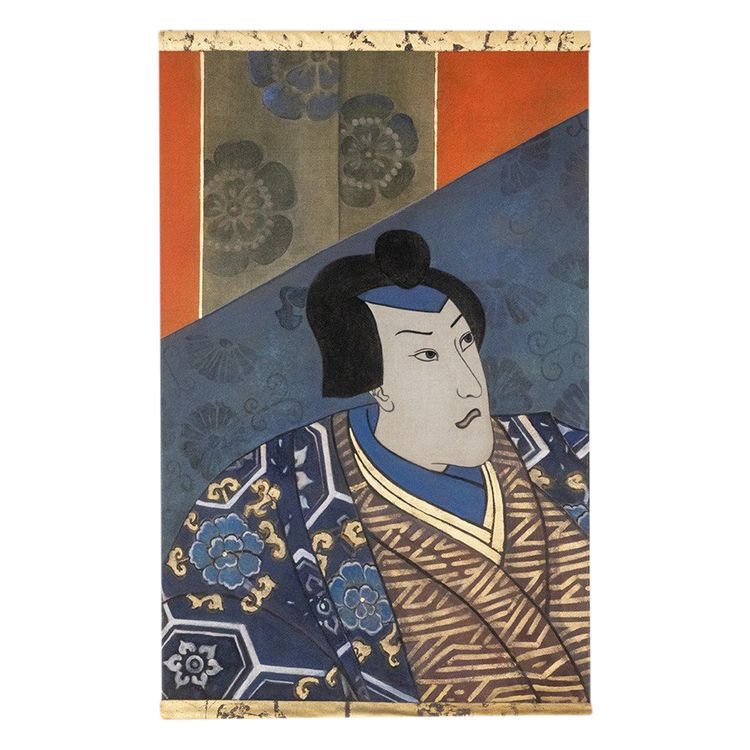 Toile peinte représentant un samouraï japonais. Contemporain. LS6341678U