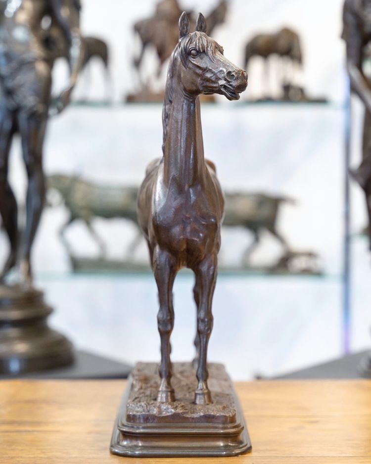 Scultura - Il cavallo di caolino, Alfred Dubucand (1828 - 1894) - Bronzo