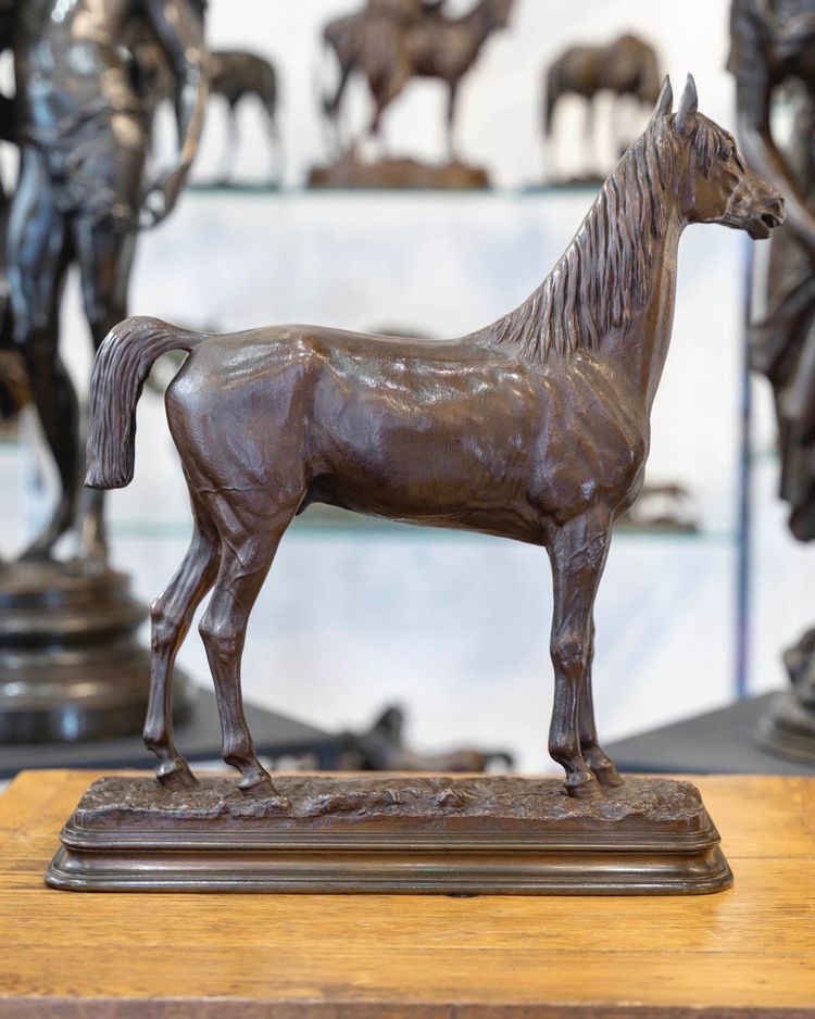 Scultura - Il cavallo di caolino, Alfred Dubucand (1828 - 1894) - Bronzo