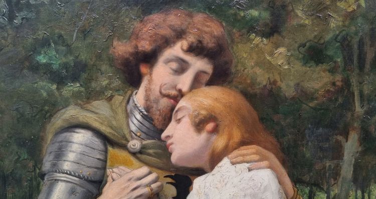 Scuola francese della fine del XIX secolo - L'addio del cavaliere