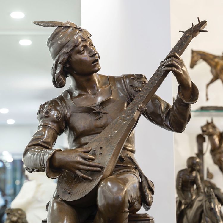 Scultura - Oysel Il Trovatore, Emile Boisseau (1842-1923) - Bronzo