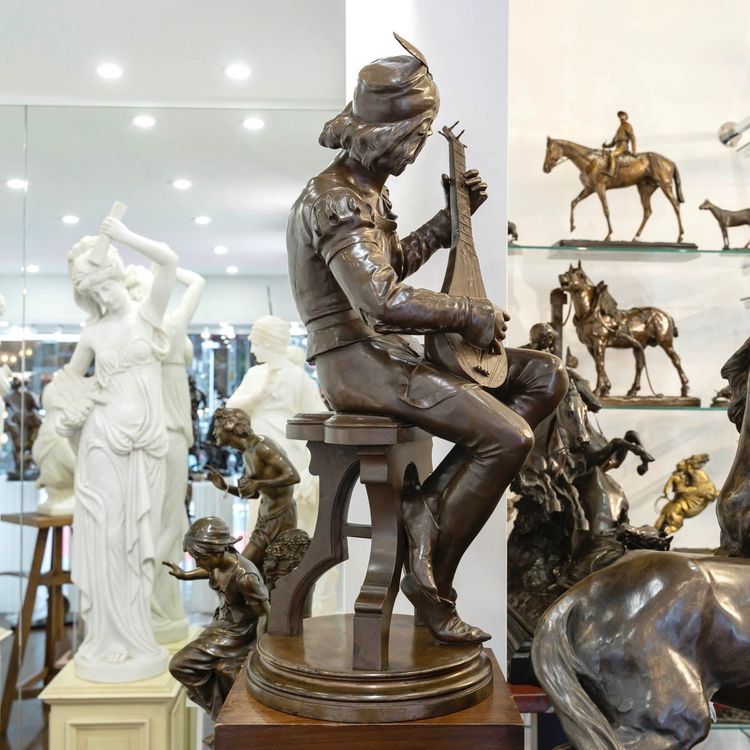 Scultura - Oysel Il Trovatore, Emile Boisseau (1842-1923) - Bronzo