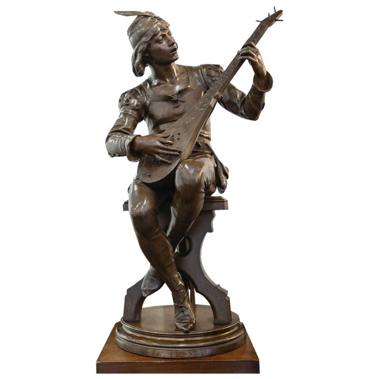 Scultura - Oysel Il Trovatore, Emile Boisseau (1842-1923) - Bronzo