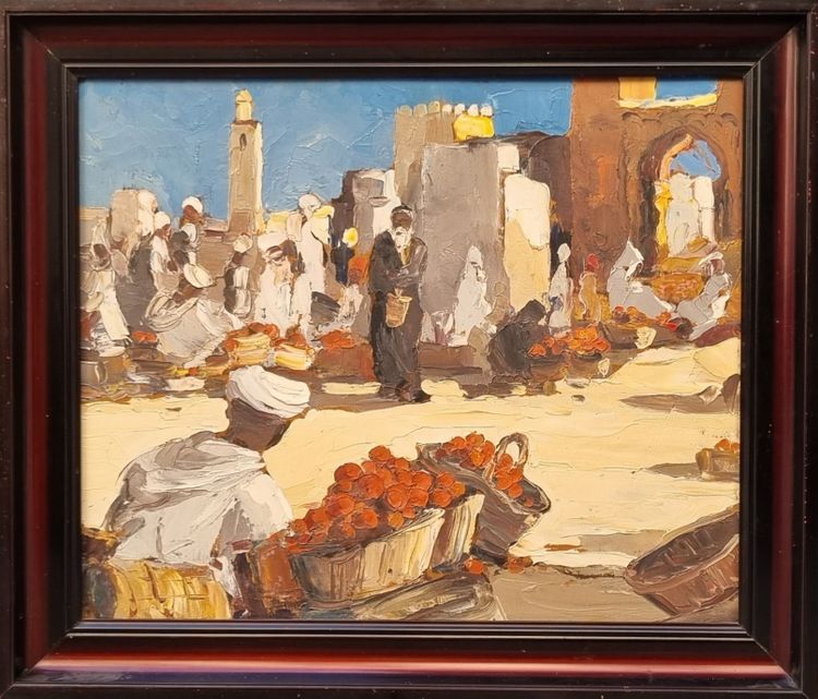 20th Century French School - Market Scene in North Africa