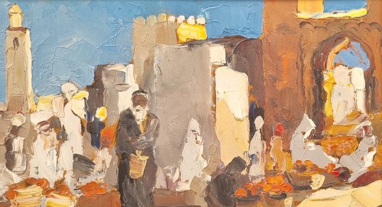 20th Century French School - Market Scene in North Africa