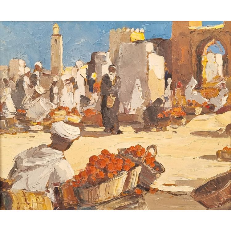 20th Century French School - Market Scene in North Africa