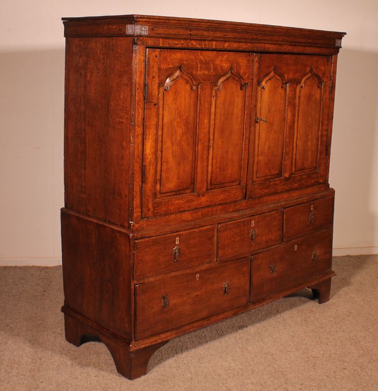 Buffet 2 Corps Dit Cupboard En Chêne - 18° Siècle