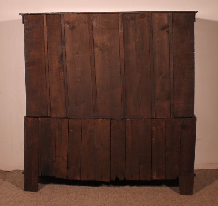 Buffet 2 Corps Dit Cupboard En Chêne - 18° Siècle