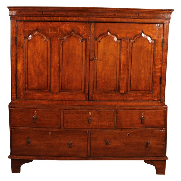 Buffet 2 Corps Dit Cupboard En Chêne - 18° Siècle