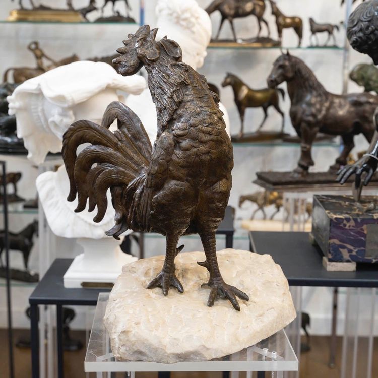 Sculpture - Le Coq , Victor Rousseau (1865-1954) - Bronze