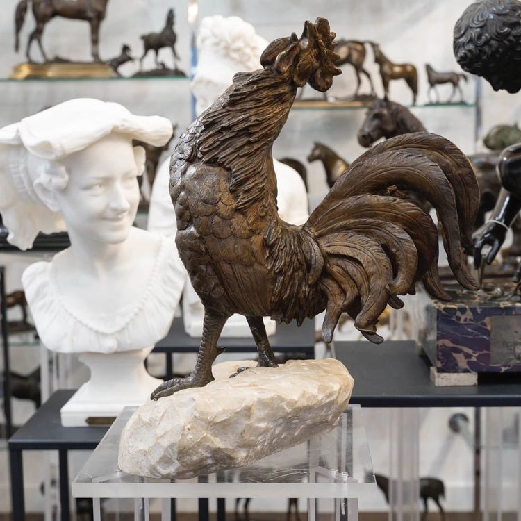 Sculpture - Le Coq , Victor Rousseau (1865-1954) - Bronze