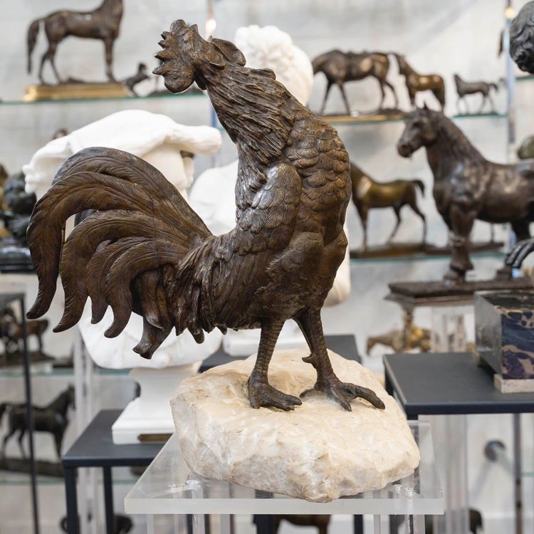 Sculpture - Le Coq , Victor Rousseau (1865-1954) - Bronze