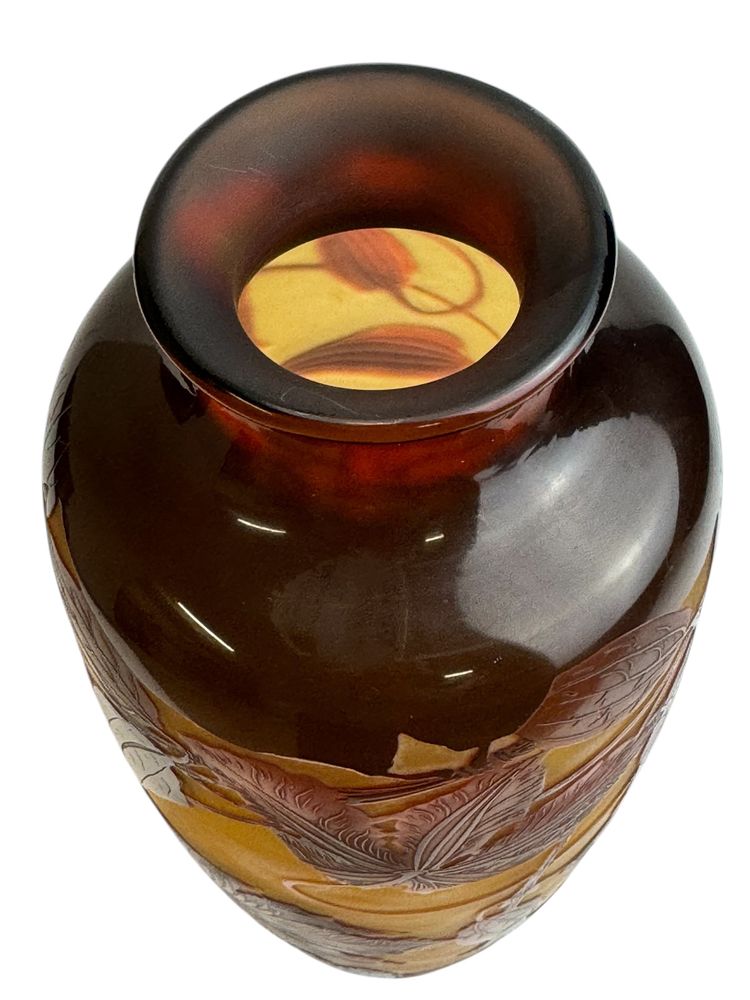 Paul Nicolas - D'Argental vase à décor de clématites 