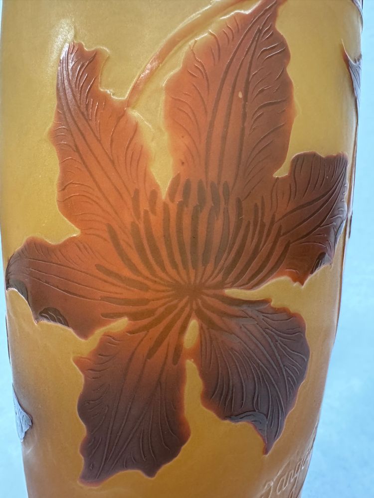 Paul Nicolas - D'Argental vase à décor de clématites 