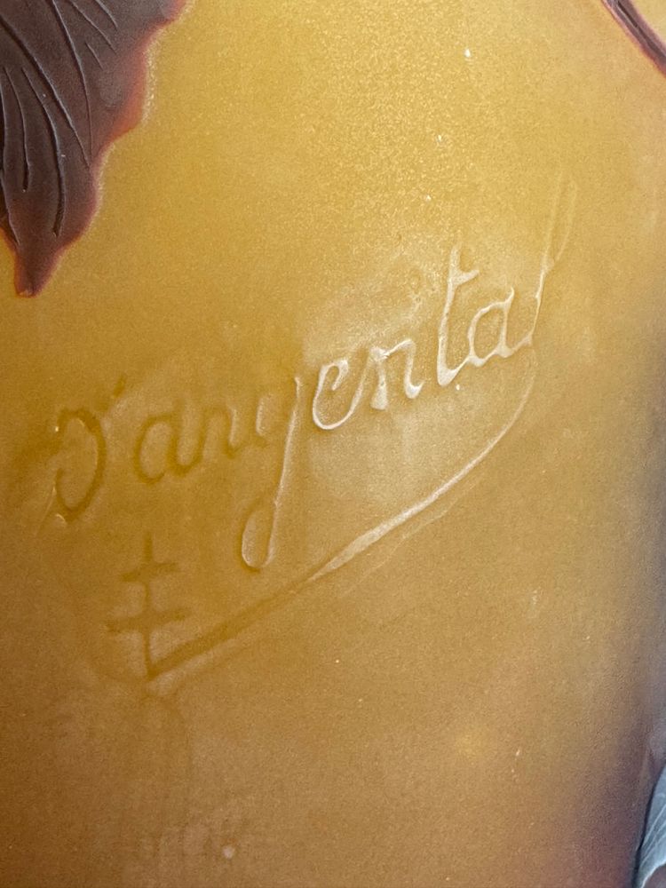 Paul Nicolas - D'Argental vase à décor de clématites 