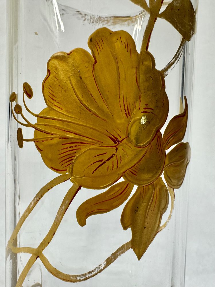 Baccarat - Vaso con decoro floreale dipinto in oro