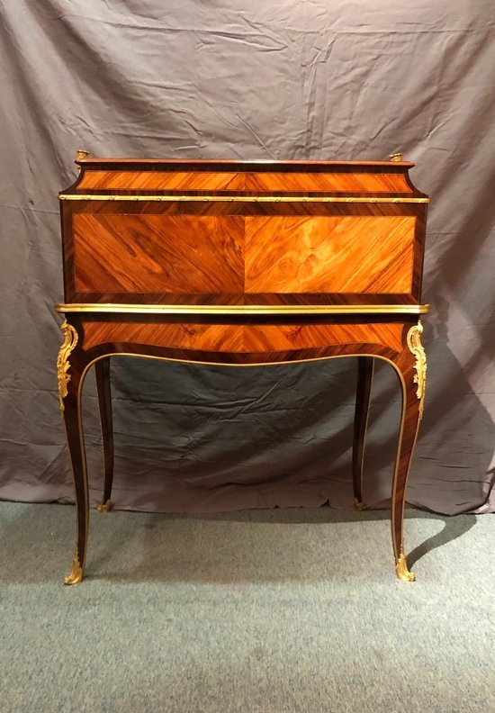 Bureau Cylindre De Milieu, Circa 1830. Estampille De Charles-guillaume Winckelsen (1812 - 1871)
