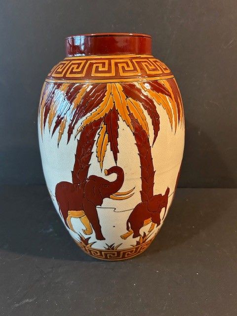 Pair of Keralouve Vases "La Louvière" - Elephant Model