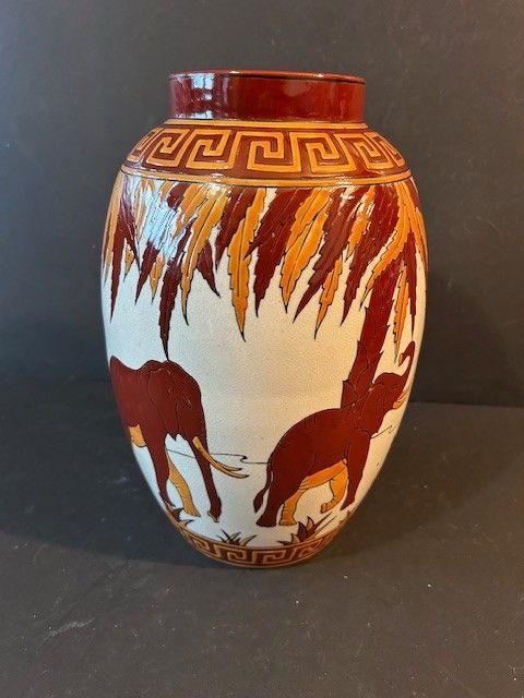 Pair of Keralouve Vases "La Louvière" - Elephant Model